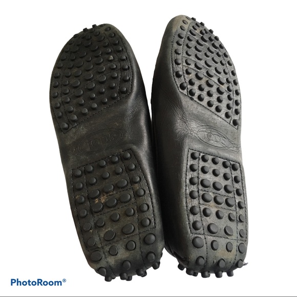 Tods Black Leather Driving Loafers - Picture 3 of 4